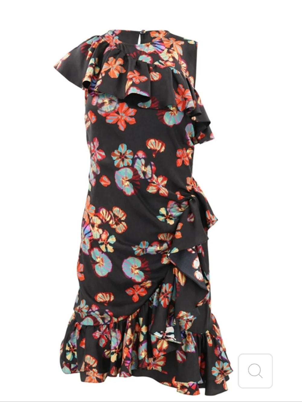 New Ulla Johnson - Candace Ruffled Floral Silk Mini Dress in Lune Size 0